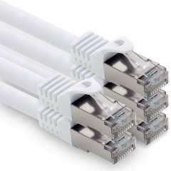 1CONN CAT.7 LAN Kabel 3,0m Netzwerkkabel S-FTP LSZH PiMF 10GB/s RJ45 Cat6a Stecker weiss 5 x