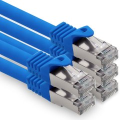 1CONN CAT.7 LAN Kabel 1,5m Netzwerkkabel S-FTP LSZH PiMF 10GB/s RJ45 Cat6a Stecker blau 5 x