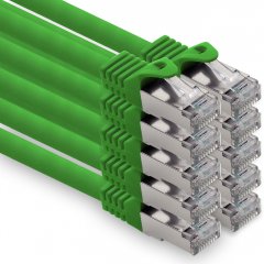 1CONN CAT.7 LAN Kabel 1,5m Netzwerkkabel S-FTP LSZH PiMF 10GB/s RJ45 Cat6a Stecker gr�n 10 x