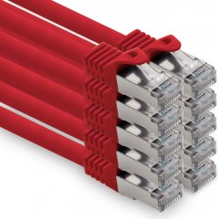 1CONN CAT.7 LAN Kabel 1,5m Netzwerkkabel S-FTP LSZH PiMF 10GB/s RJ45 Cat6a Stecker rot 10 x