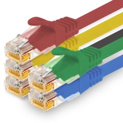 1CONN Cat.7 Lan- Netzwerk- Patch- Kabel 10m RJ45 CAT6a Stecker 10Gb/s 5 Farben