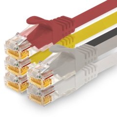 1CONN Cat.7 Lan- Netzwerk- Patch- Kabel 10m RJ45 CAT6a Stecker 10Gb/s 5 Farben