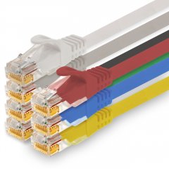 1CONN Cat.7 Lan- Netzwerk- Patch- Kabel 0,25m RJ45 CAT6a Stecker 10Gb/s 7 Farben