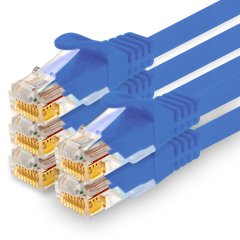 1CONN Cat.7 Lan- Netzwerk- Patch- Kabel 3,0m RJ45 CAT6a Stecker 10Gb/s 5x blau