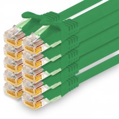 1CONN Cat.7 Lan- Netzwerk- Patch- Kabel 7,5m RJ45 CAT6a Stecker 10Gb/s 10x gr�n
