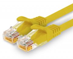 1CONN Cat.7 Lan- Netzwerk- Patch- Kabel 1,0m RJ45 CAT6a Stecker 10Gb/s 1x gelb