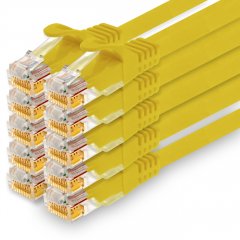 1CONN Cat.7 Lan- Netzwerk- Patch- Kabel 0,5m RJ45 CAT6a Stecker 10Gb/s 10x gelb