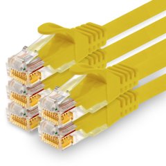 1CONN Cat.7 Lan- Netzwerk- Patch- Kabel 1,5m RJ45 CAT6a Stecker 10Gb/s 5x gelb