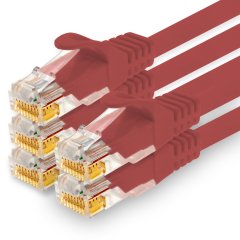 1CONN Cat.7 Lan- Netzwerk- Patch- Kabel 1,5m RJ45 CAT6a Stecker 10Gb/s 5x rot