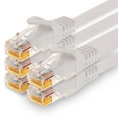 1CONN Cat.7 Lan- Netzwerk- Patch- Kabel 10m RJ45 CAT6a Stecker 10Gb/s 5x weiss