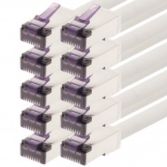 1aTTack CAT6a Superflex LAN-Kabel Ethernet Patchkabel SFTP PIMF 10Gbit/s 10x 2m wei�