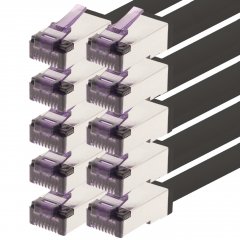 1aTTack CAT6a Superflex LAN-Kabel Ethernet Patchkabel SFTP PIMF 10Gbit/s 10x 3m schwarz