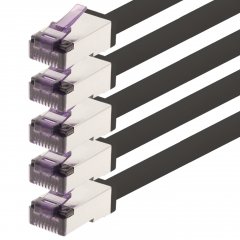 1aTTack CAT6a Superflex LAN-Kabel Ethernet Patchkabel SFTP PIMF 10Gbit/s 5x 10m schwarz