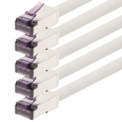 1aTTack CAT6a Superflex LAN-Kabel Ethernet Patchkabel SFTP PIMF 10Gbit/s 5x 10m wei�