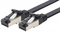 1aTTack CAT 8 Flachkabel LAN-Kabel 0,5m Ethernet Patchkabel LSZH TPE PIMF 40 Gb/s 1 St�ck Schwarz