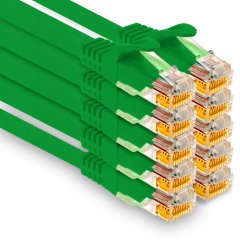 1aTTack LAN-Kabel 1m Cat7 UTP Patch-Ethernetkabel 10 Gb/s RJ45 Stecker CAT6a 10x gr�n