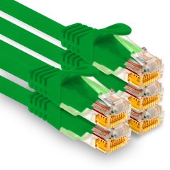 1aTTack LAN-Kabel 0.25m Cat7 UTP Patch-Ethernetkabel 10 Gb/s RJ45 Stecker CAT6a 5x gr�n