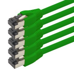 1aTTack Cat.8 Netzwerkkabel 1m 2000 MHz 40 Gbit/s 5x Gr�n Ethernetkabel Patchkabel S/FTP LSZH