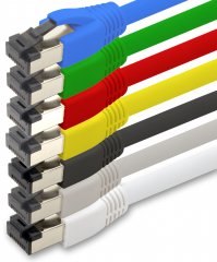 1aTTack Cat.8 Netzwerkkabel 1,5m 2000 MHz 40 Gbit/s 7x Farben Set Ethernetkabel Patchkabel S/FTP LSZ