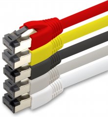 1aTTack Cat.8 Netzwerkkabel 2m 2000 MHz 40 Gbit/s 5x Farben Set Ethernetkabel Patchkabel S/FTP LSZH