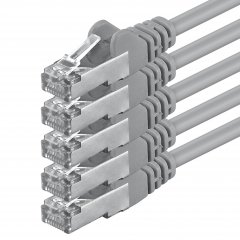 1aTTack LAN Kabel 5x 2m CAT5 FTP Netzwerk Patchkabel grau