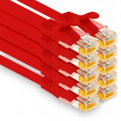 1aTTack LAN-Kabel 2m Cat7 UTP Patch-Ethernetkabel 10 Gb/s RJ45 Stecker CAT6a 10x rot