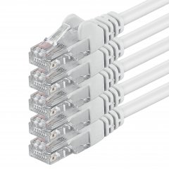 1aTTack CAT6 LAN Kabel 1m 5x  RJ45 UTP Netzwerkkabel Ethernetkabel Wei�