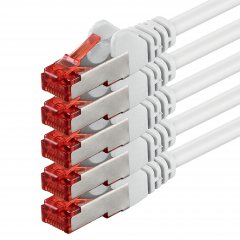1aTTack LAN Kabel 1m 5x CAT6 S-FTP RJ45 Netzwerkkabel Patchkabel wei�