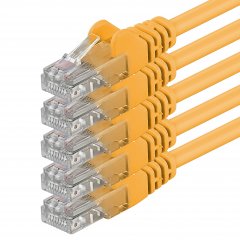 1aTTack CAT6 LAN Kabel 5m 5x  RJ45 UTP Netzwerkkabel Ethernetkabel Gelb