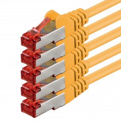 1aTTack LAN Kabel 5m 5x CAT6 S-FTP RJ45 Netzwerkkabel Patchkabel gelb
