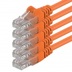 1aTTack CAT6 LAN Kabel 0.25m 5x  RJ45 UTP Netzwerkkabel Ethernetkabel Orange