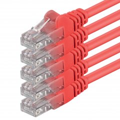 1aTTack CAT6 LAN Kabel 2m 5x  RJ45 UTP Netzwerkkabel Ethernetkabel Rot