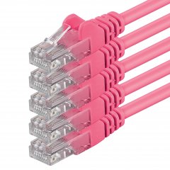1aTTack CAT6 LAN Kabel 2m 5x  RJ45 UTP Netzwerkkabel Ethernetkabel Magenta