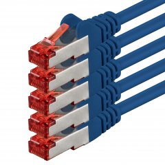 1aTTack LAN Kabel 5m 5x CAT6 S-FTP RJ45 Netzwerkkabel Patchkabel blau