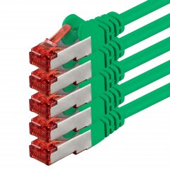 1aTTack LAN Kabel 5m 5x CAT6 S-FTP RJ45 Netzwerkkabel Patchkabel gr�n