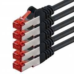 1aTTack LAN Kabel 1m 5x CAT6 S-FTP RJ45 Netzwerkkabel Patchkabel schwarz