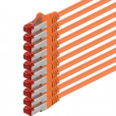 1aTTack LAN Kabel 0,25m 10x CAT6 S-FTP RJ45 Netzwerkkabel Patchkabel orange