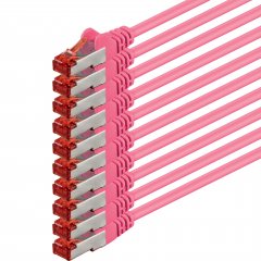 1aTTack LAN Kabel 0,5m 10x CAT6 S-FTP RJ45 Netzwerkkabel Patchkabel magenta