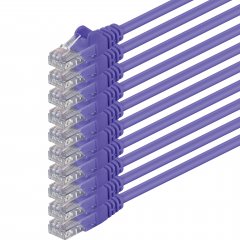 1aTTack CAT6 LAN Kabel 2m 10x  RJ45 UTP Netzwerkkabel Ethernetkabel Violet
