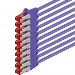 1aTTack LAN Kabel 10m 10x CAT6 S-FTP RJ45 Netzwerkkabel Patchkabel violett