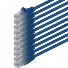 1aTTack CAT6 LAN Kabel 0.5m 10x  RJ45 UTP Netzwerkkabel Ethernetkabel Blau