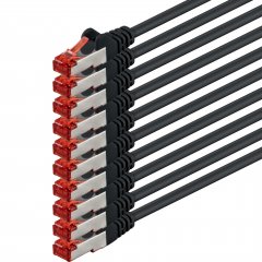1aTTack LAN Kabel 10m 10x CAT6 S-FTP RJ45 Netzwerkkabel Patchkabel schwarz