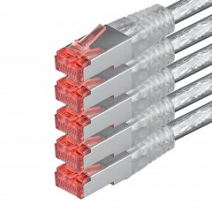1aTTack LAN Kabel 0,25m 5x CAT6 S-FTP RJ45 Netzwerkkabel Patchkabel transparent