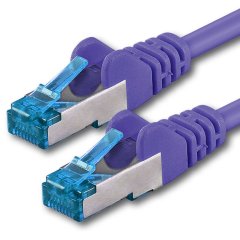 1aTTack LAN Kabel 10m 1x CAT6a S-FTP PIMF RJ45 Netzwerkkabel Patchkabel violett