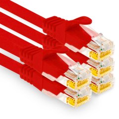 1aTTack LAN-Kabel 1.5m Cat7 UTP Patch-Ethernetkabel 10 Gb/s RJ45 Stecker CAT6a 5x rot