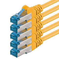 1aTTack LAN Kabel 2m 5x CAT6a S-FTP PIMF RJ45 Netzwerkkabel Patchkabel gelb