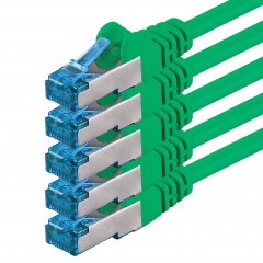1aTTack LAN Kabel 3m 5x CAT6a S-FTP PIMF RJ45 Netzwerkkabel Patchkabel gr�n