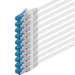 1aTTack LAN Kabel 1m 10x CAT6a S-FTP PIMF RJ45 Netzwerkkabel Patchkabel wei�
