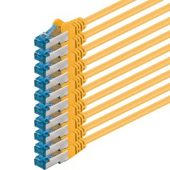 1aTTack LAN Kabel 5m 10x CAT6a S-FTP PIMF RJ45 Netzwerkkabel Patchkabel gelb
