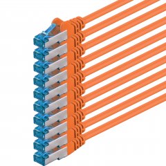 1aTTack LAN Kabel 1m 10x CAT6a S-FTP PIMF RJ45 Netzwerkkabel Patchkabel orange